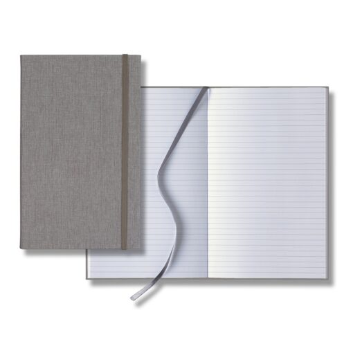 Linen Banded Medio White Pg Lined Journal-9
