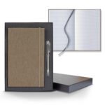Castelli Linen Banded Medio Lined White Page Journal Gift Set - 3