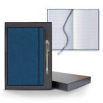 Castelli Linen Banded Medio Lined White Page Journal Gift Set - 5