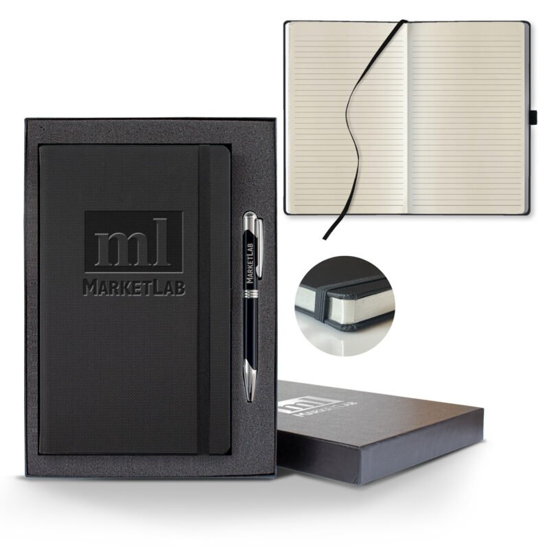 Castelli All Metal Medio Lined Ivory Page Journal Gift Set - 2