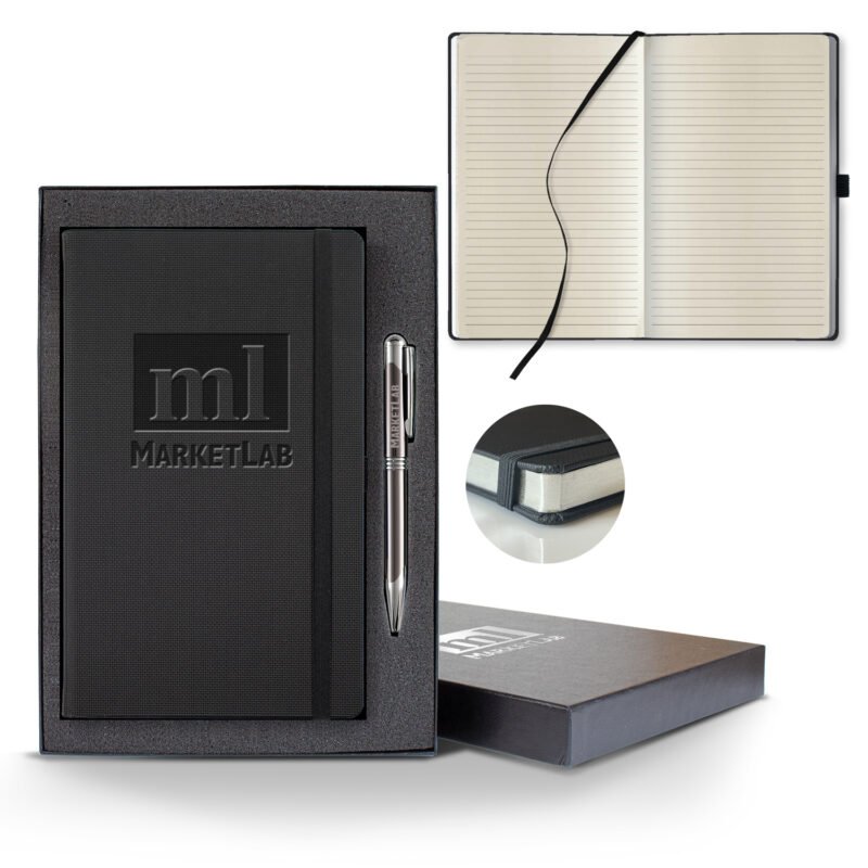 Castelli All Metal Medio Lined Ivory Page Journal Gift Set - 3