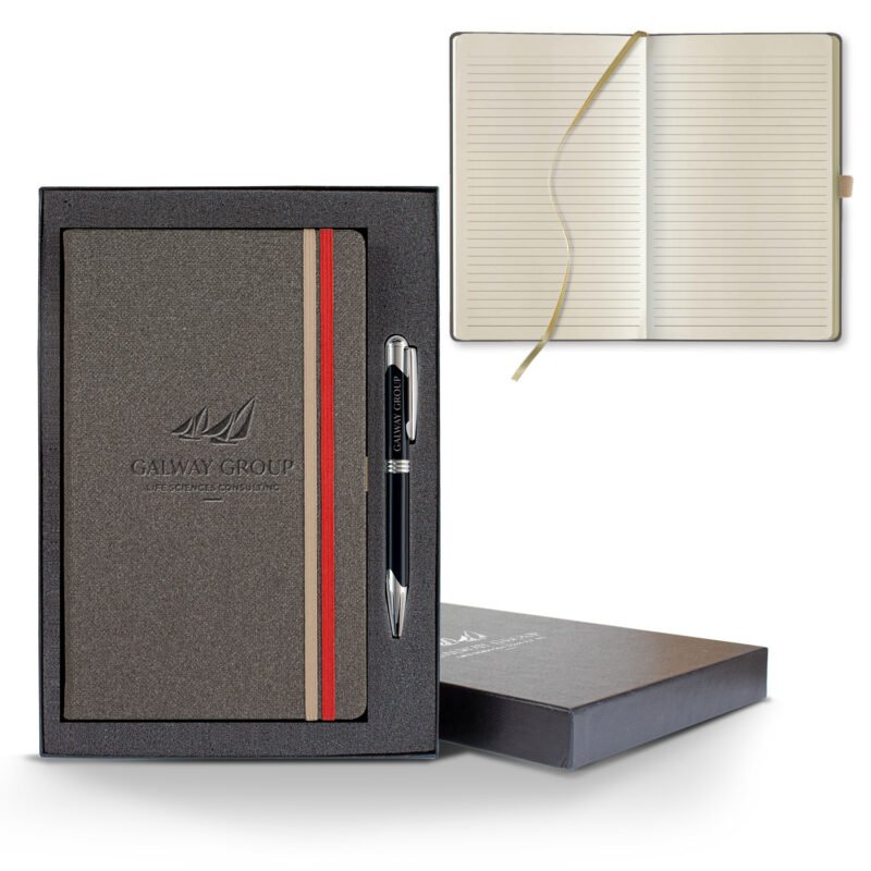 Castelli Bi Band Medio Lined Ivory Page Journal Gift Set - 2