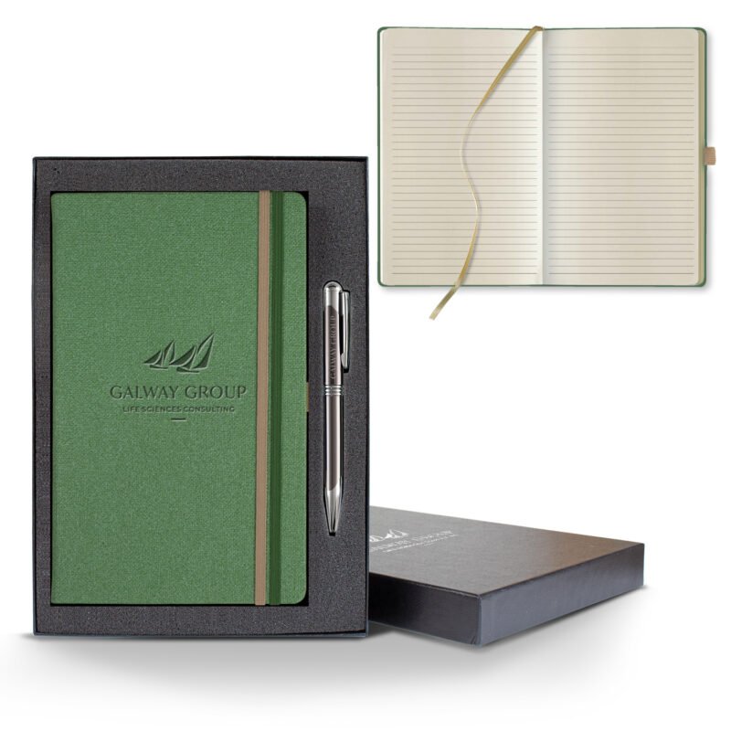 Castelli Bi Band Medio Lined Ivory Page Journal Gift Set - 5