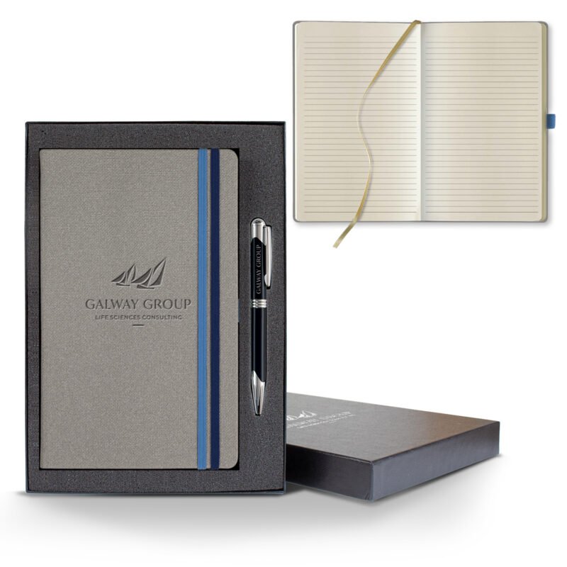 Castelli Bi Band Medio Lined Ivory Page Journal Gift Set - 6