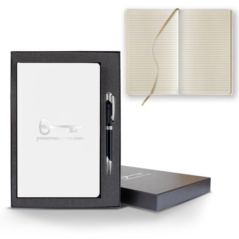 Castelli Matra Slim Medio Lined Ivory Page Journal Gift Set - 4