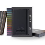 Castelli Black Laser Medio Lined Ivory Page Journal Gift Set - 2