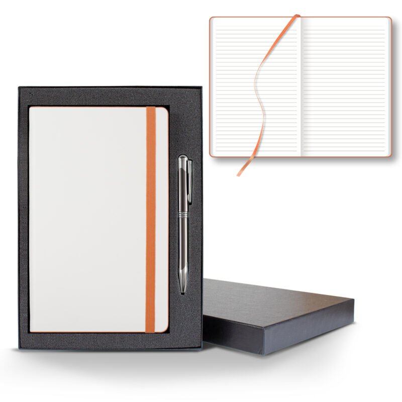 Castelli White Laser Medio Lined White Page Journal Gift Set - 1