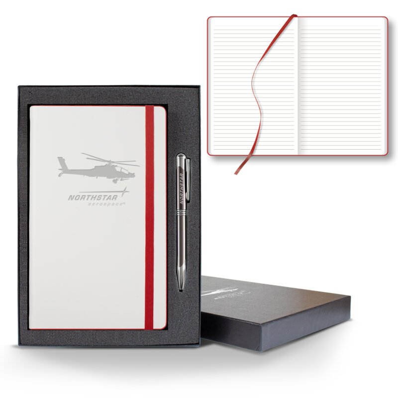Castelli White Laser Medio Lined White Page Journal Gift Set - 5