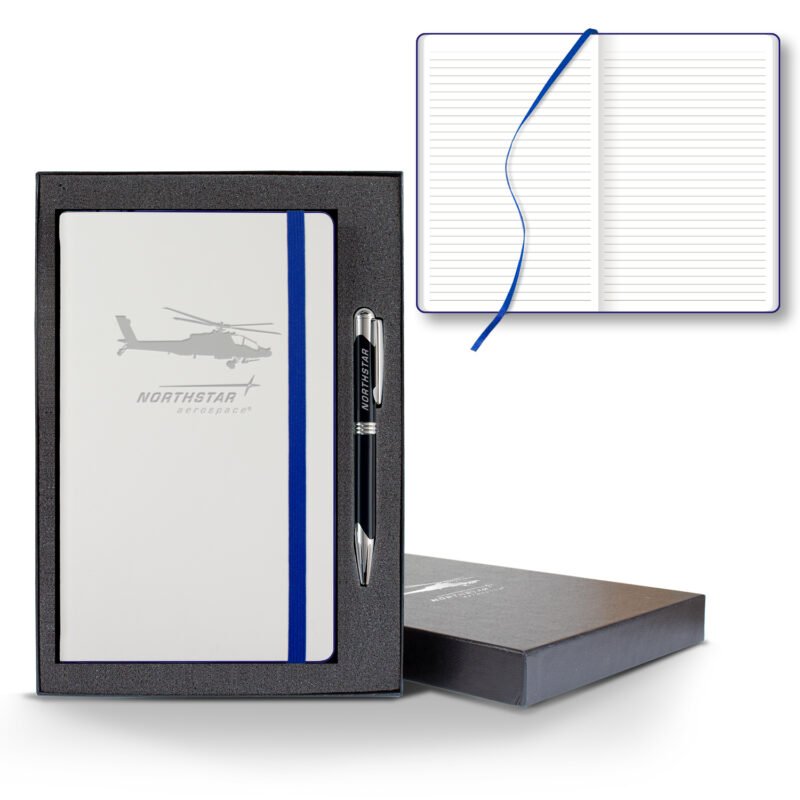 Castelli White Laser Medio Lined White Page Journal Gift Set - 6