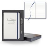 Castelli White Laser Medio Lined White Page Journal Gift Set - 9